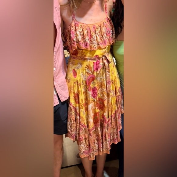 Spell & the Gypsy Floral Dress with Pink and Yellow Accents. Size small - Picture 3 of 3